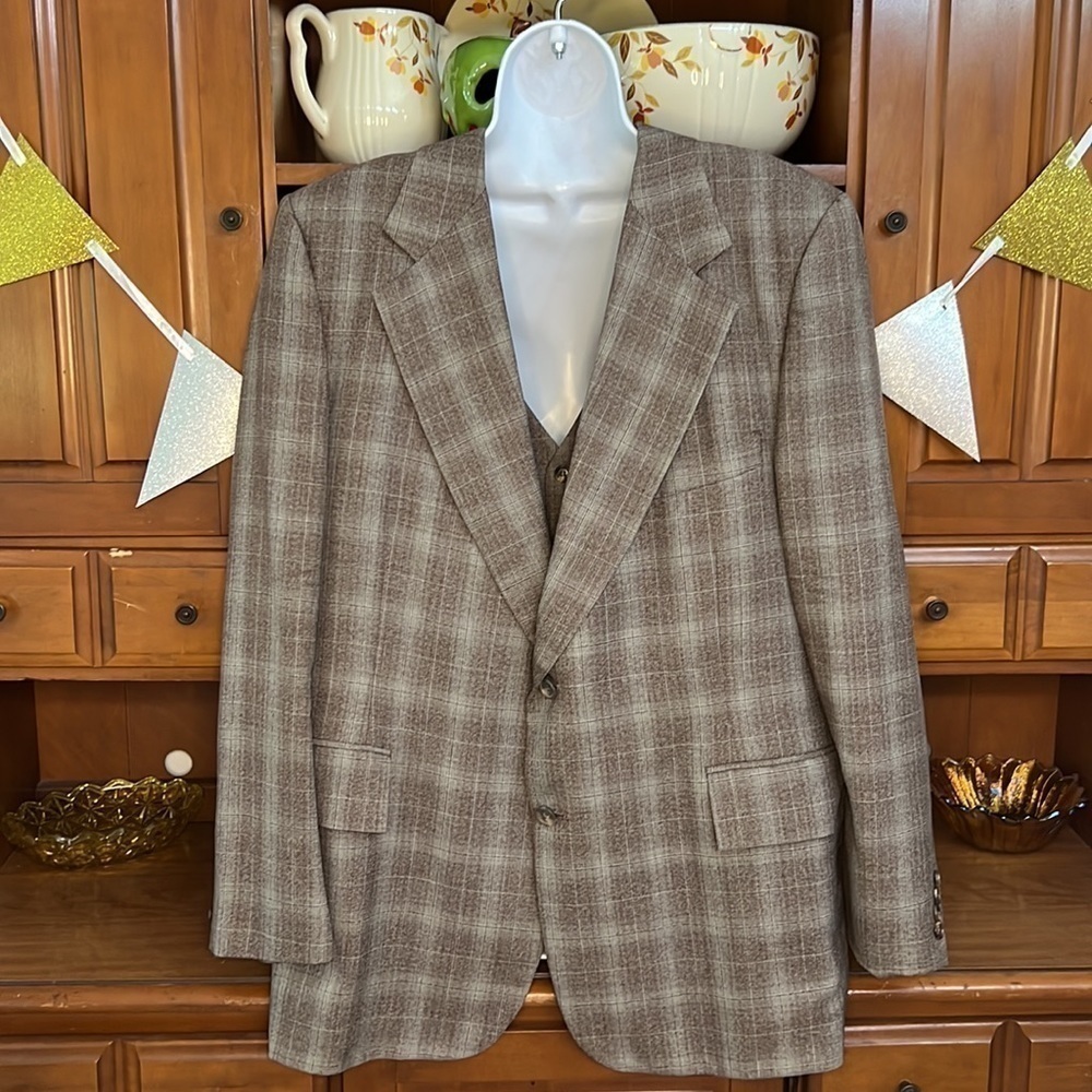 Union International Collection 100% Virgin Wool 2 Piece Blazer & Vest Set 48R - Picture 2 of 12